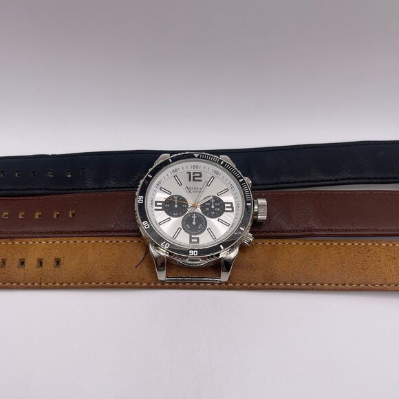 American Exchange Men's Brown Leather 3 PCS. Watch Set - Picture 9 of 12